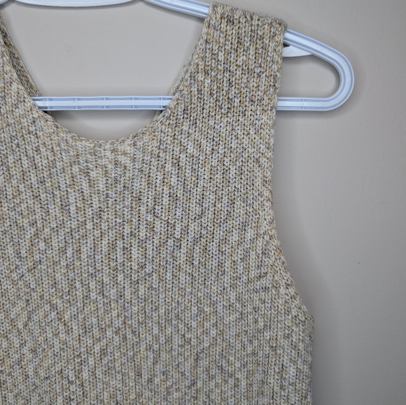 LOFT Beige Cream Multitone Knit Sleeveless Top Women Small *flaw - Picture 4 of 8